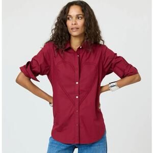 KERRI ROSENTHAL MIA HEART BUTTON DOWN SHIRT, SIZE XL